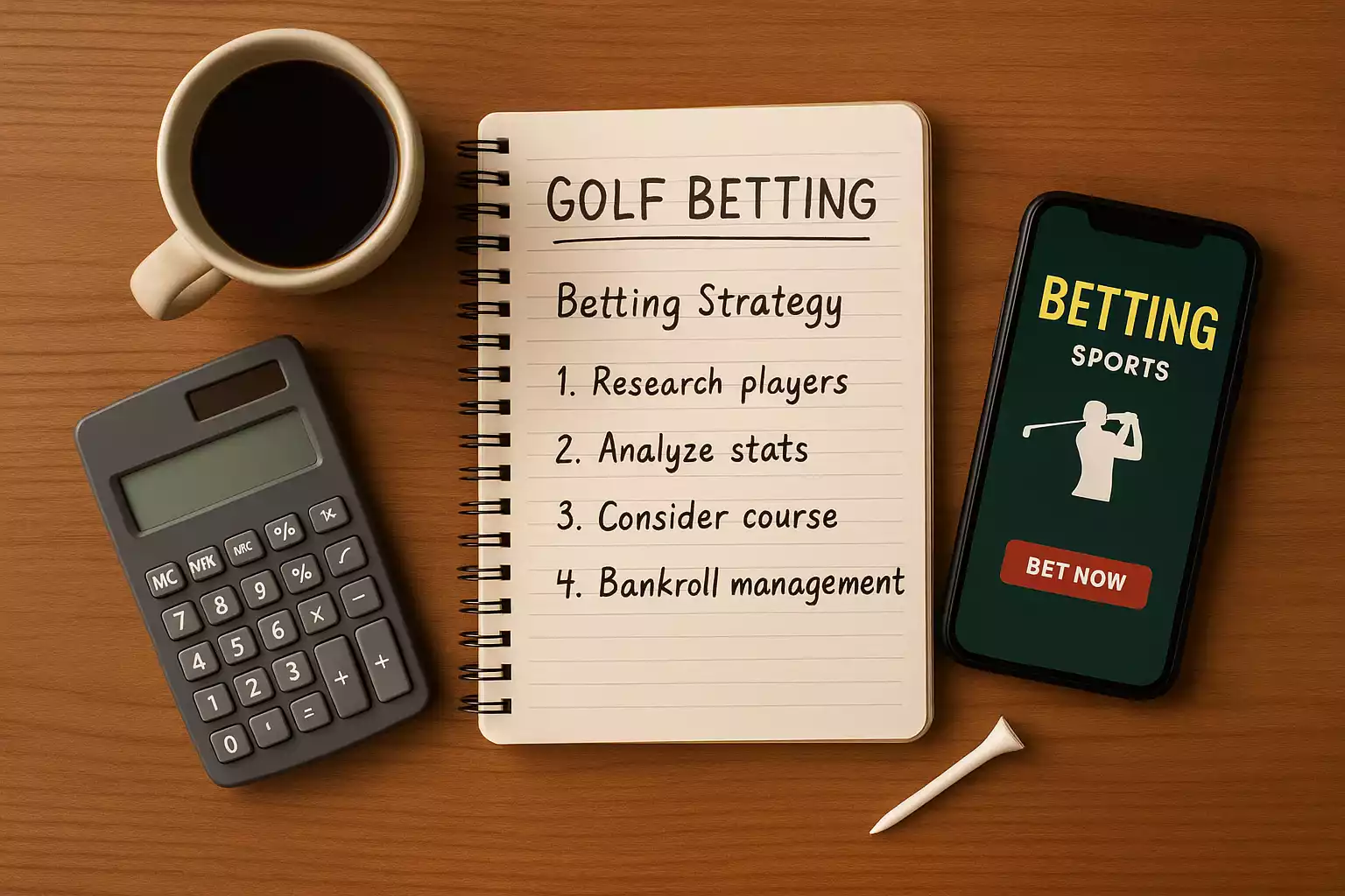 Golf wedden strategie en planning met notities en analyse tools