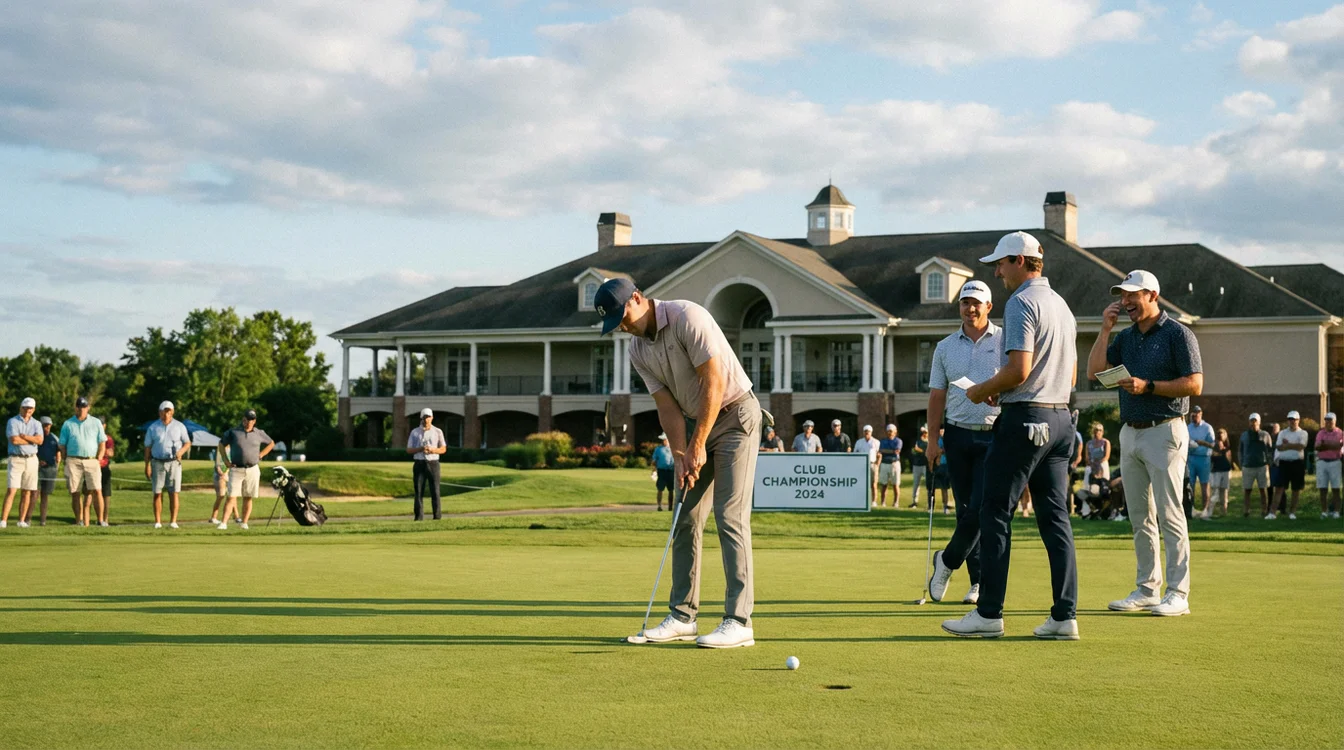 Golfers tijdens een clubwedstrijd op de green